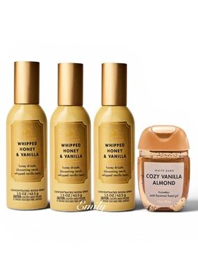 NEW! 3X Bath & Body Works WHIPPED HONEY & VANILLA Concentrated Room Spray Bundle